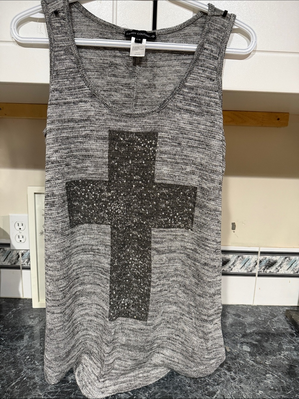 Women’s Candy Couture studded cross tank top